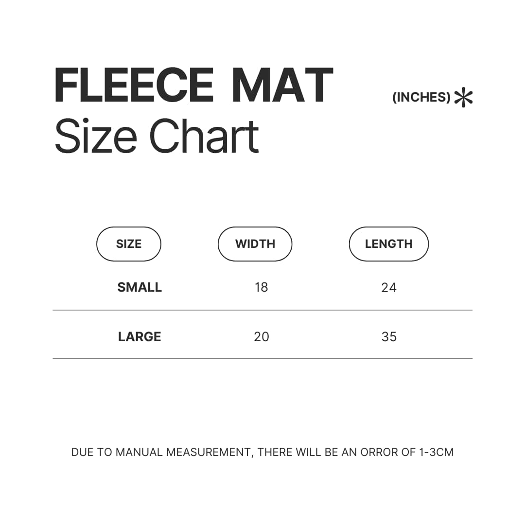 Fleece Mat Size Chart - Dorohedoro UK Shop