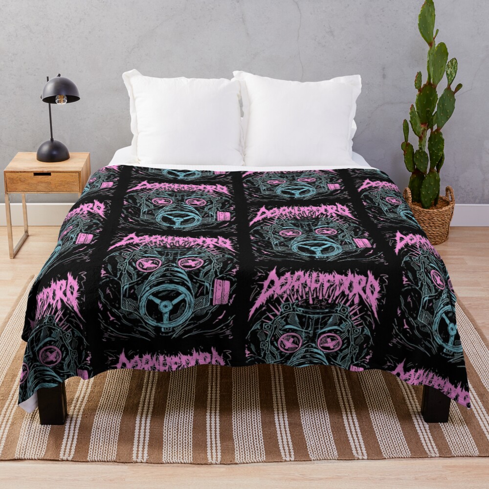 Dorohedoro Caiman Gas Mask Dark Fantasy Throw Blanket