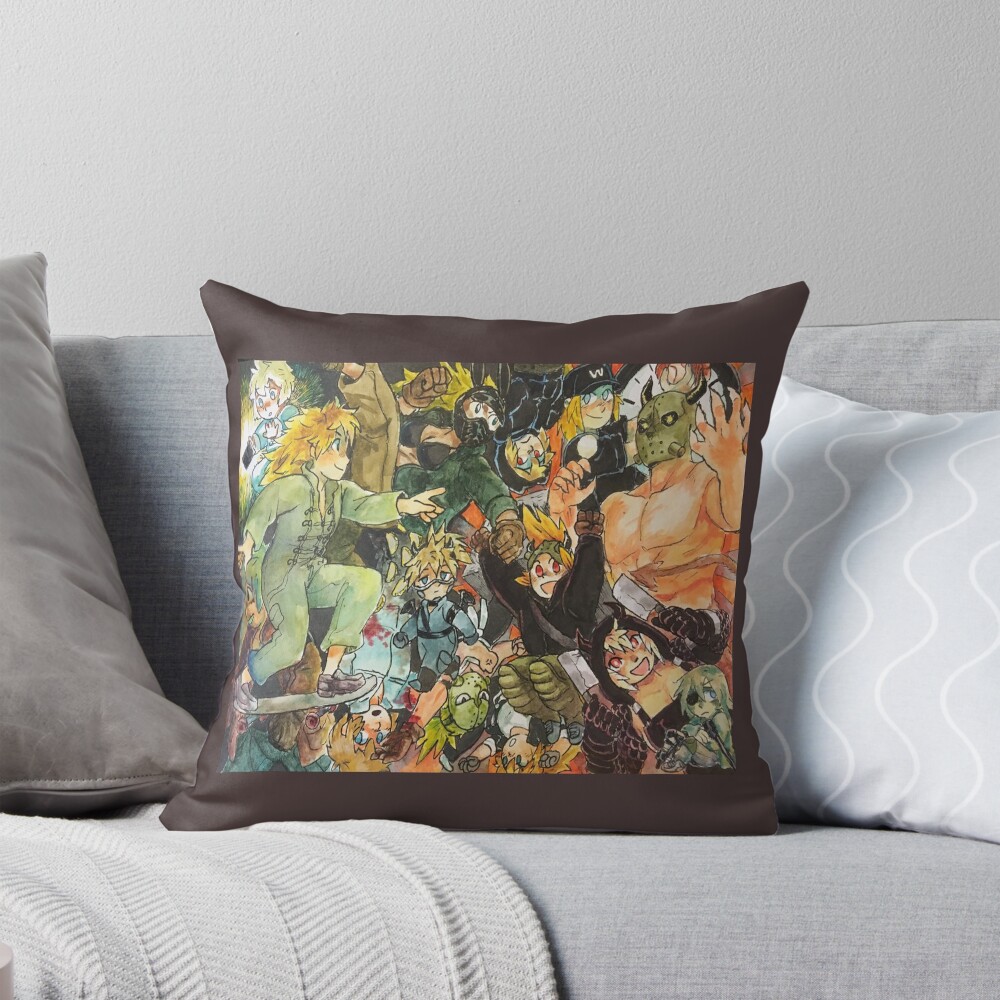 Nikaido Dorohedoro Surreal Vision Throw Pillow
